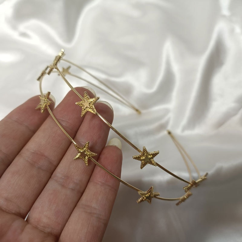 Headband Ganda Bahan Logam Gaya Korea Untuk Wanita