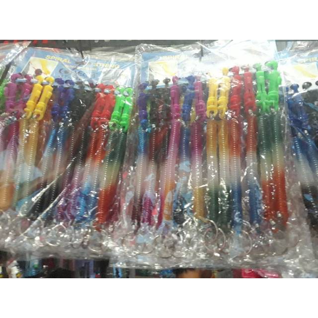 grosir  Gantungan kunci spiral isi 12 pcs PDK.