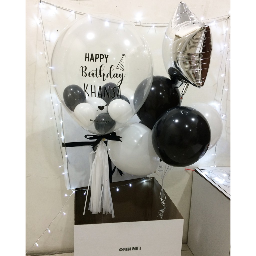 

bubble balloon in black and white combination 3