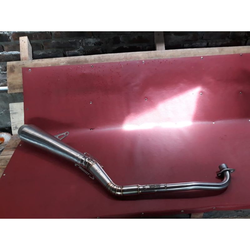 KNALPOT JAPSTYLE CUSTOM STENLIS, SET LEHER KNALPOT MOTOR WIN