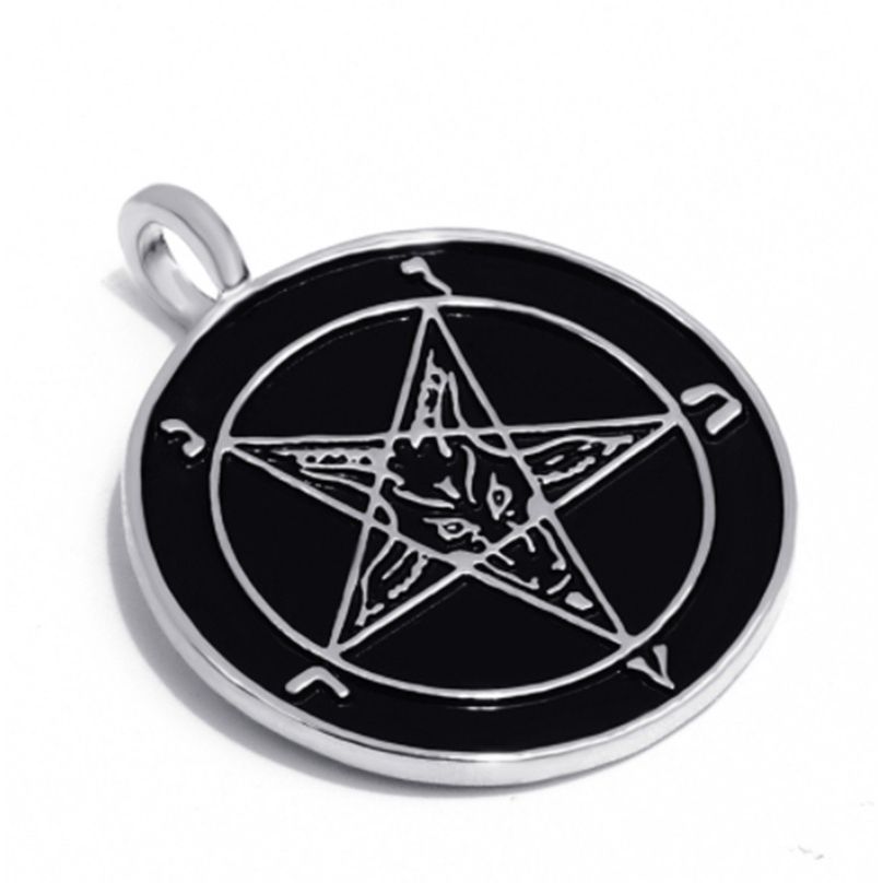 SEUSUK  Fashion Mens Boys Penadnt Goat Pentagram Devil Pewter Pendant Necklace Jewelry