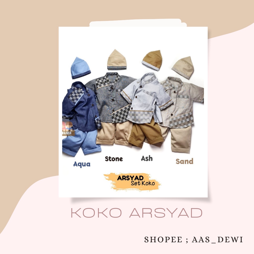 VELIZA SET KOKO ARSYAD/ BAJU KOKO ANAK / BAJU KOKO BAYI / BAJU KOKO COUPLE