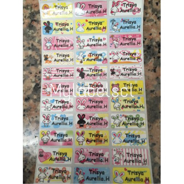 

Stiker Label Nama Name Sticker Waterproof Rabbit Kelinci Bunny Imut Lucu Anti Air Anti Sobek