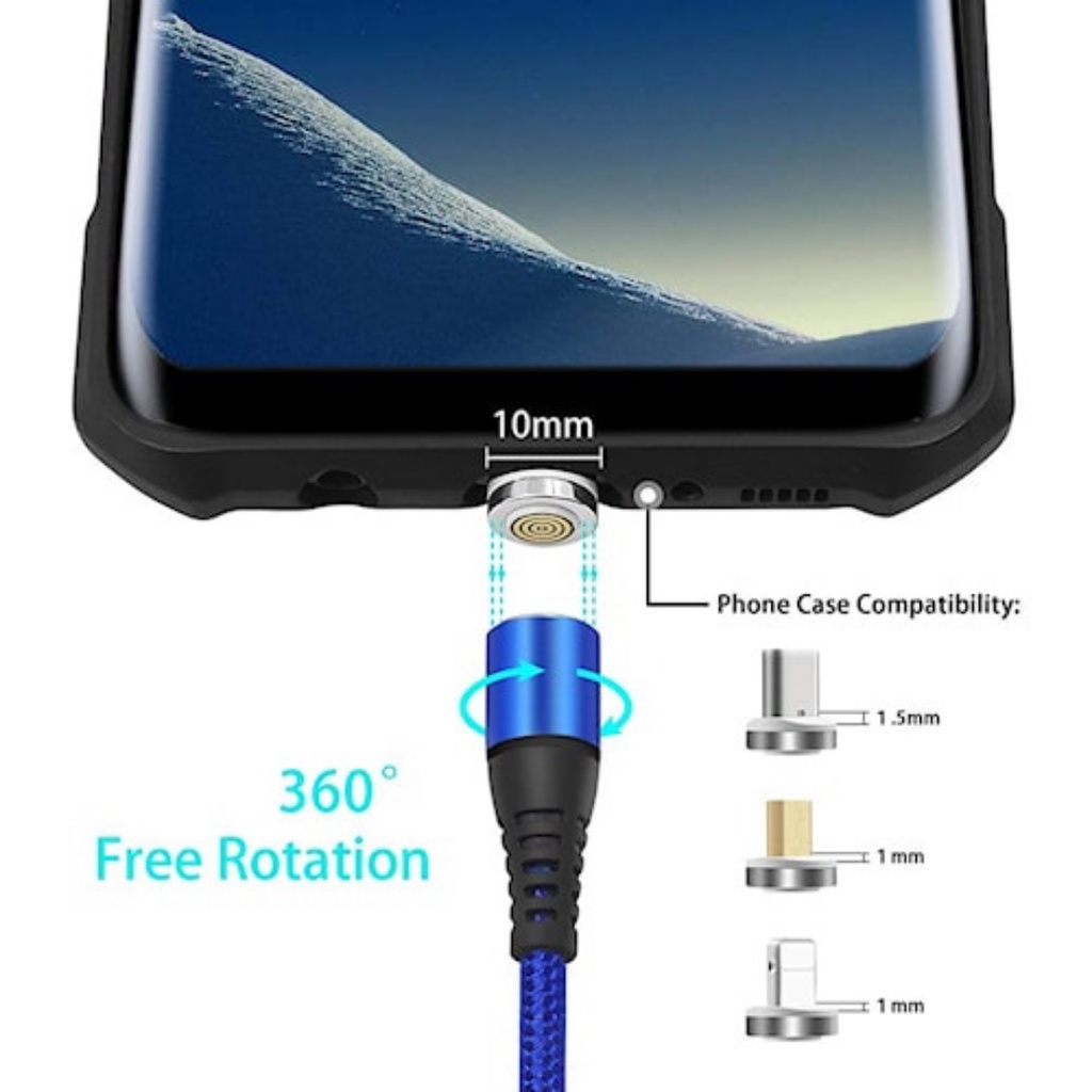 Kabel Charger Type C Magnet Magnetic Charger Cable 3 in 1 Lightning Micro Type-C USB Kabel Cas Magnet