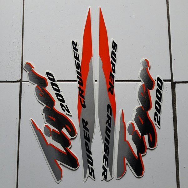 stiker striping honda tiger 2000 putih-orange