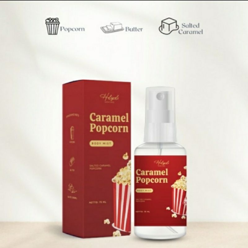 BODY MIST PARFUM POPCORN CARAMEL BY HOLIGRELS | ISI 75ML | BPOM