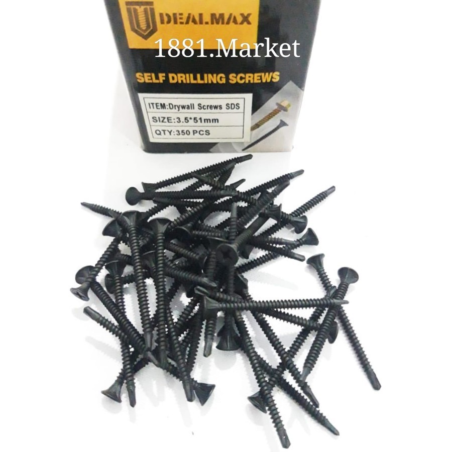 SEKRUP SDS / BAUT GRC DEALMAX 3.5 x 51 MM BAJA HITAM 1pcs