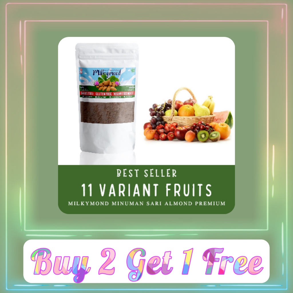 [BUY 2 GET 1 FREE] Susu Almond Premium MILKYMOND Milky Almond 180 Gram 22 Variant Fruits Susu Buah
