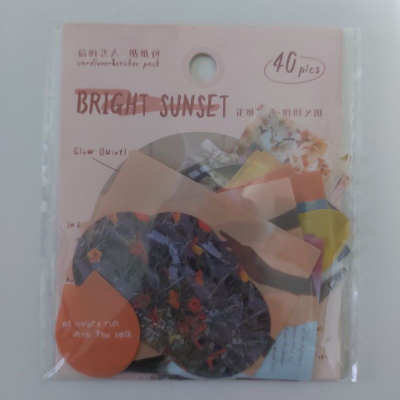 

Cardlover: Bright Sunset - Memory Sticker Pack Vintage Flower Quote KKV Jastip