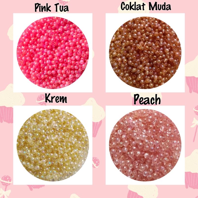 Mote Manik Mutiara Bulat 4 mm - 10 Gram