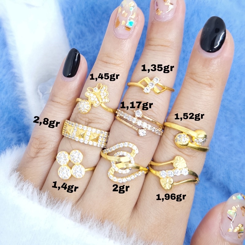 Cincin Emas Asli Syahrini Mewah Model Emas kadar 375