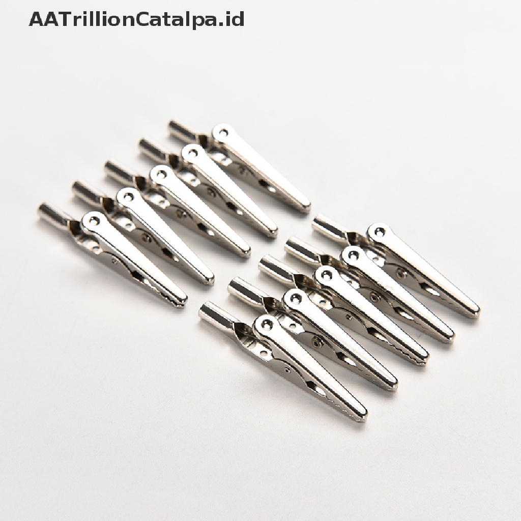 Aatrillioncatalpa 10pcs Klip Buaya Bahan Stainless Steel