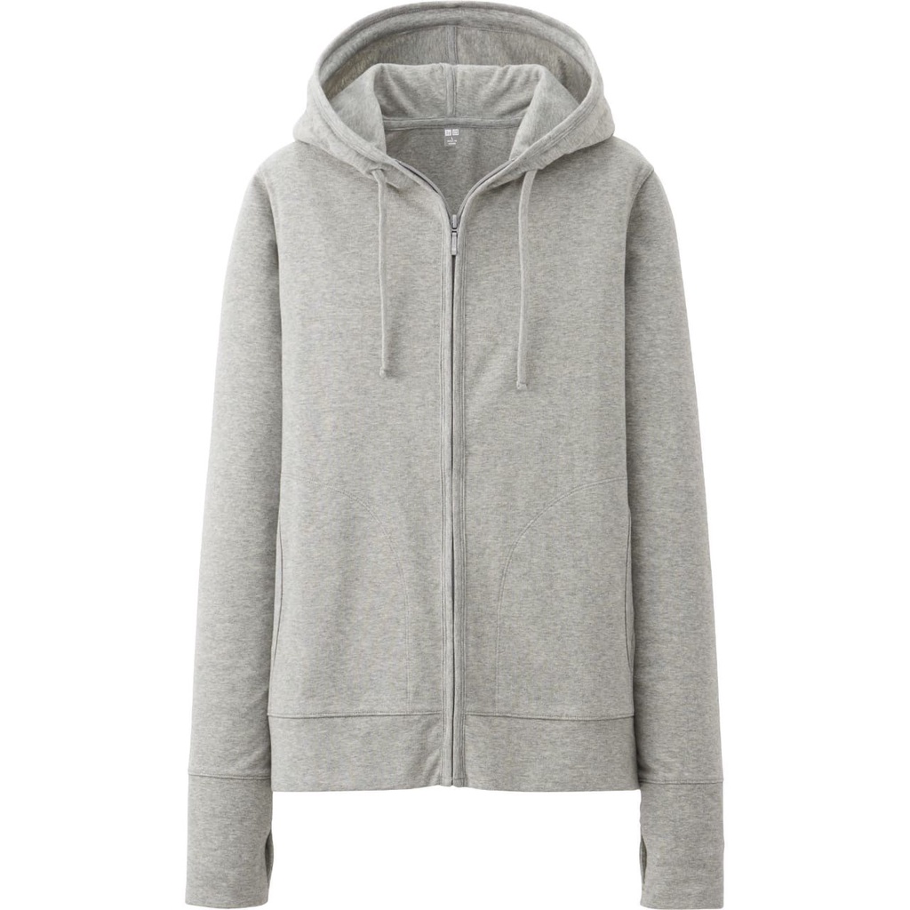 JAKET WANITA UNQ UNQ910 UV CUT ZIP HOOD-CURVYPOCKET GRAY