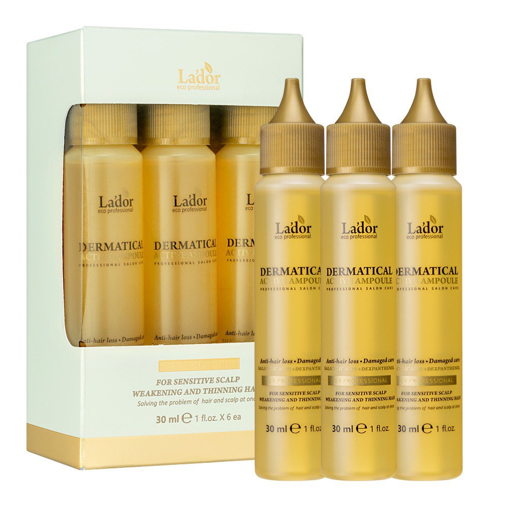 LADOR Dermatical Hair Loss Scalp Active Shampoo Tonic Ampoule - Perawatan Kulit Kepala Gatal Rambut Rontok