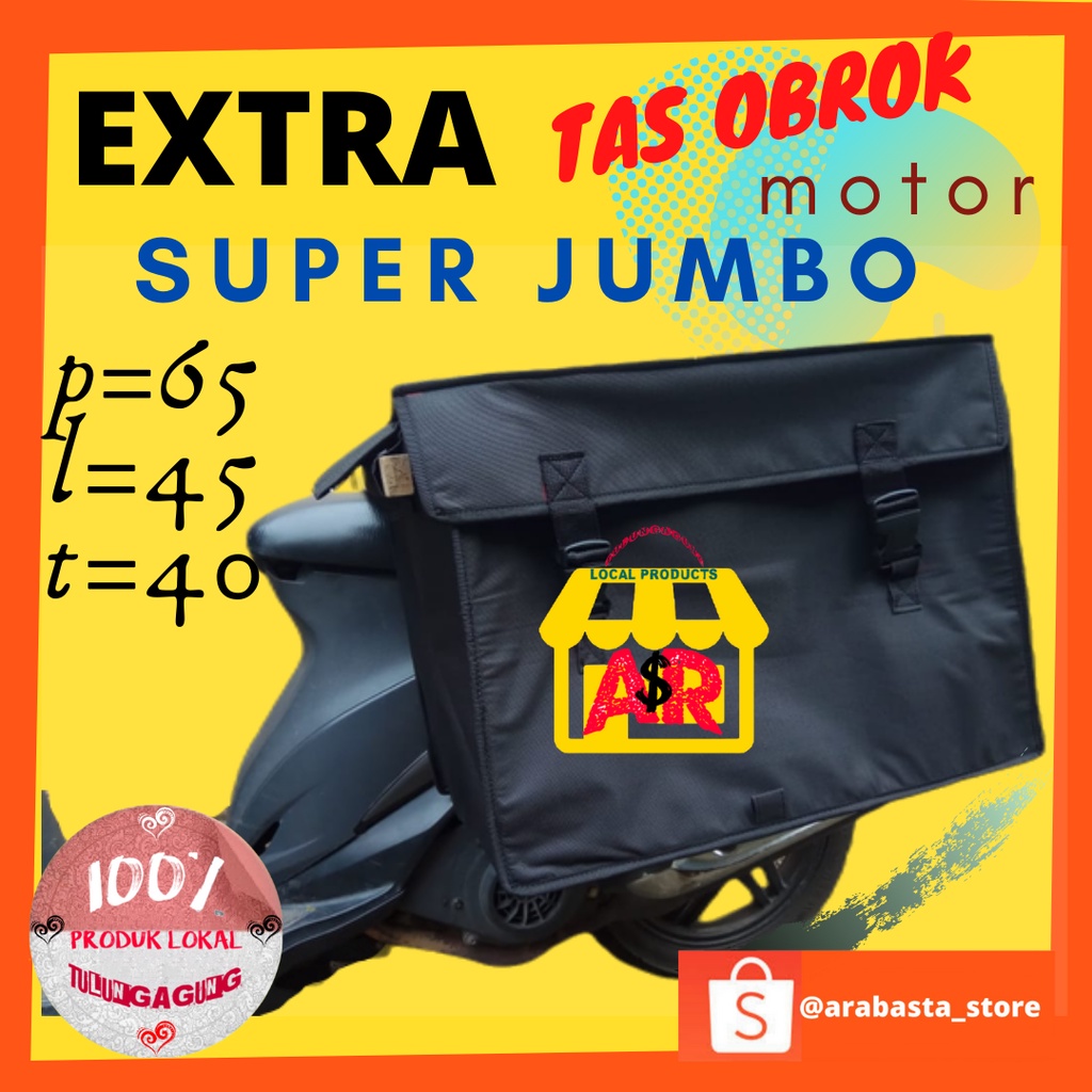 AR Tas obrok motor bahan kain terpal Dinier 600 SUPER JUMBO