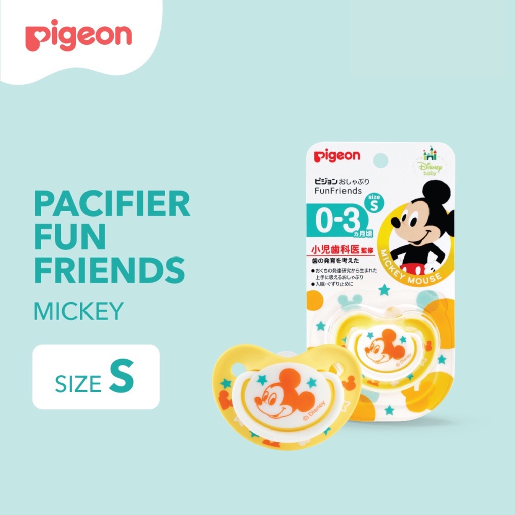 Pigeon Pacifier FunFriend Disney Mickey Mouse Size S 0 - 3 Bulan