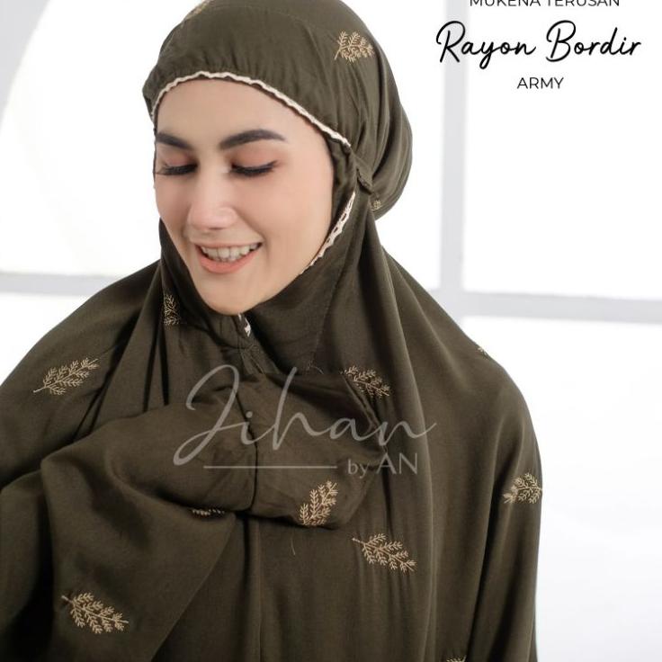 빠 Mukena Terusan Bordir katun Rayon Travelling Jumbo Mukena Lajuran Mukena Pocong Terbaik