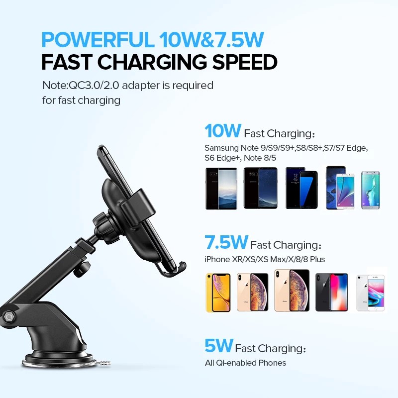 Holder Dashboard Mobil Wireless Charger Fast Charging 10W K8