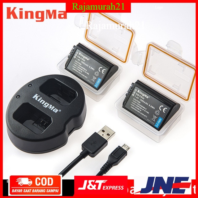 KingMa Dual Charger + 2 Baterai Sony Alpha A6300 A6500 A7 Series - KM-FW50