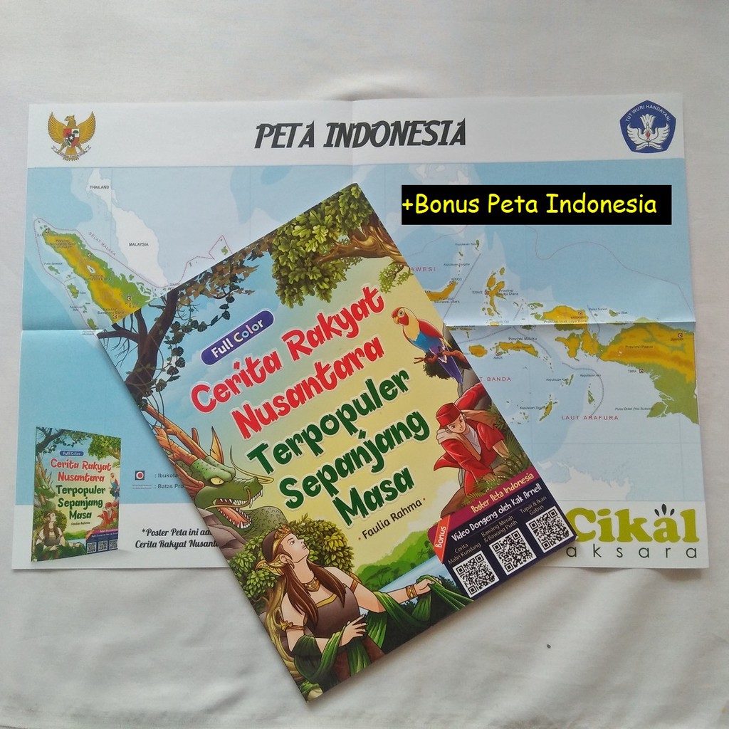 Buku Cerita Rakyat Nusantara Terpopuler Sepanjang Masa Bonus Peta Indonesia Shopee Indonesia