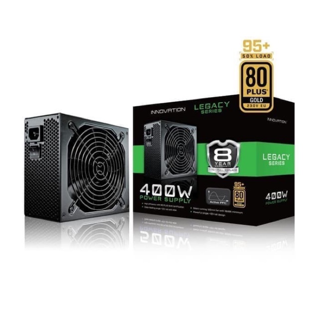 Power Supply Gaming Innovation 400W 80+ Gold PSU PURE 400 Watt 80 Plus Garansi Resmi