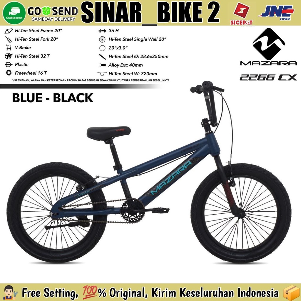 Sepeda Anak BMX MAZARA 2266 CX Ukuran 20 Inch Ban Jumbo 3.0