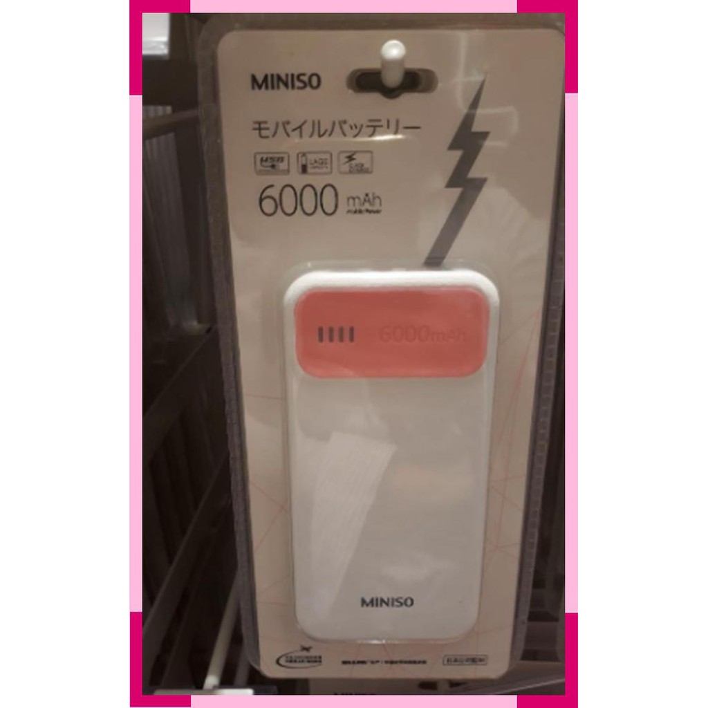 Power Bank Miniso 6000 mAH | Power Bank Murah
