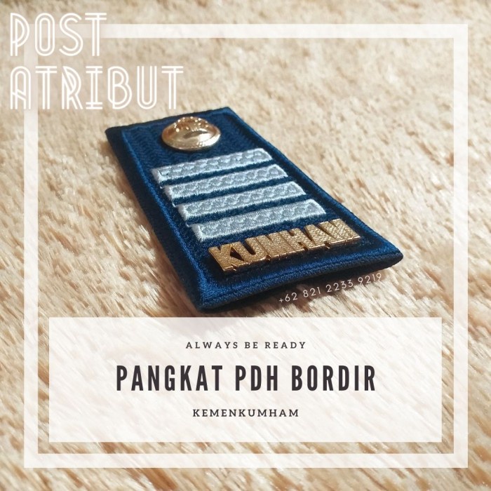 

t050r4v Pangkat Pdh 2D Bordir Kumham / Pangkat Kumham Terbaru / Post Atribut Rg050Rg