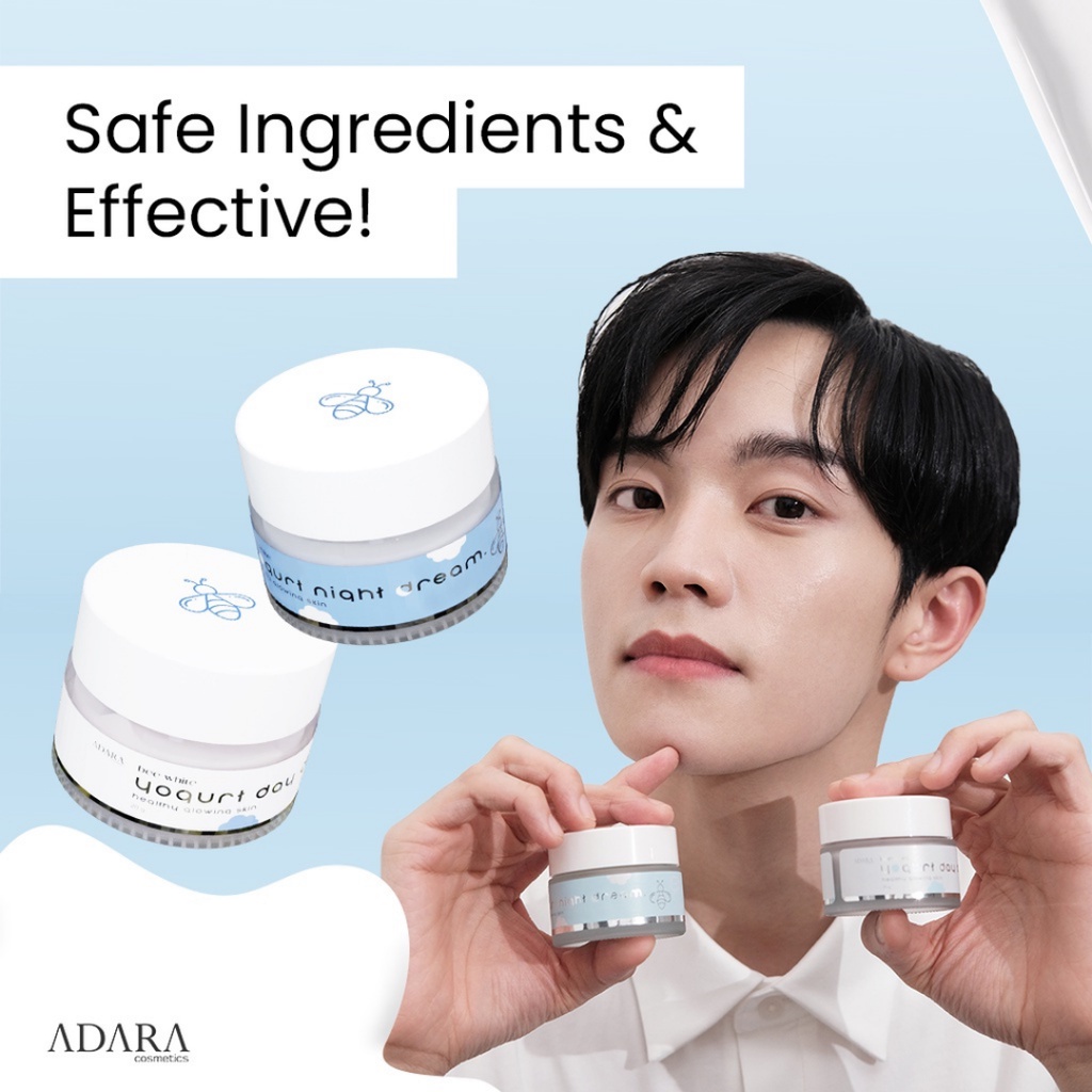 [ Agen Resmi ] ADARA - BEE WHITE YOGURT DAY CREAM &amp; NIGHT CREAM | Krim Moisturizer Pelembab Wajah Siang Malam Original