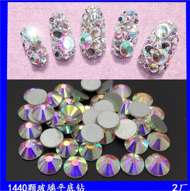 2mm 3mm 4mm ab crystal nailart swoavski ab silver ab blink quality yg bagus +-1440pcs