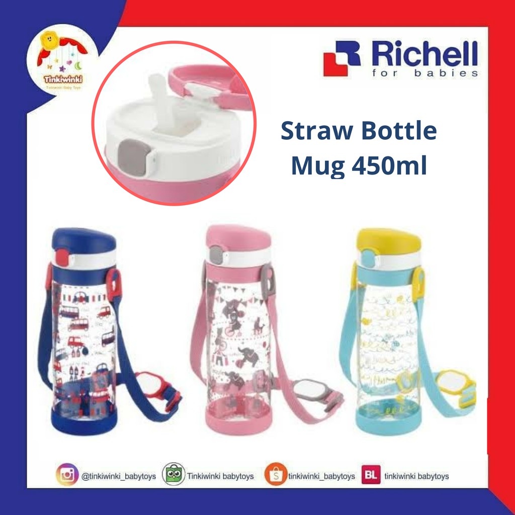 Richell Straw Bottle Mug 450ml