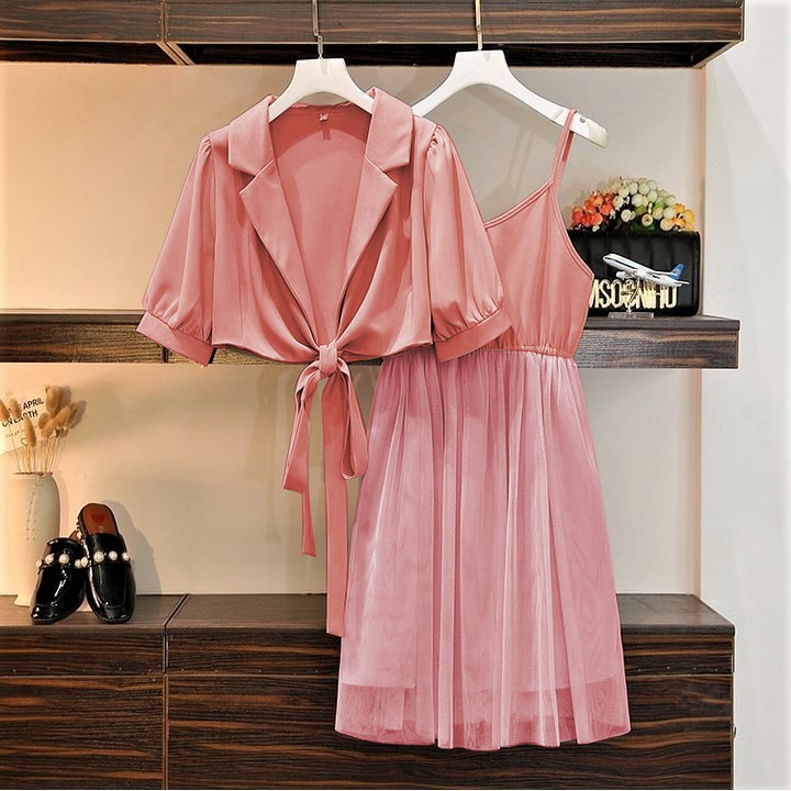 WSE390 - Set 2in1 Dress Tutu Salena Setelan Atasan Outer Cardi dan Overall Jumpsuit UK L/XL LD 104 CM PJ 45 CM PJ Dress 115 CM PREMIUM QUALITY