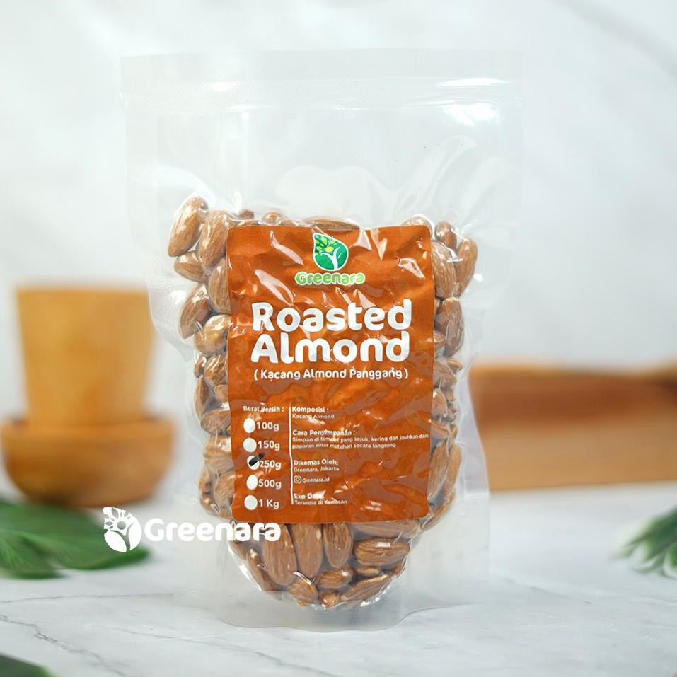 

Flas Sale 4.4 PROMO Roasted Almond Whole 250gr / kacang almond panggang 250gr .,..,.,,,,.,