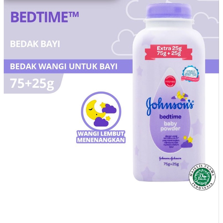 JOHNSON'S  Powder Bedtime Extra Fill 75gr + 25gr