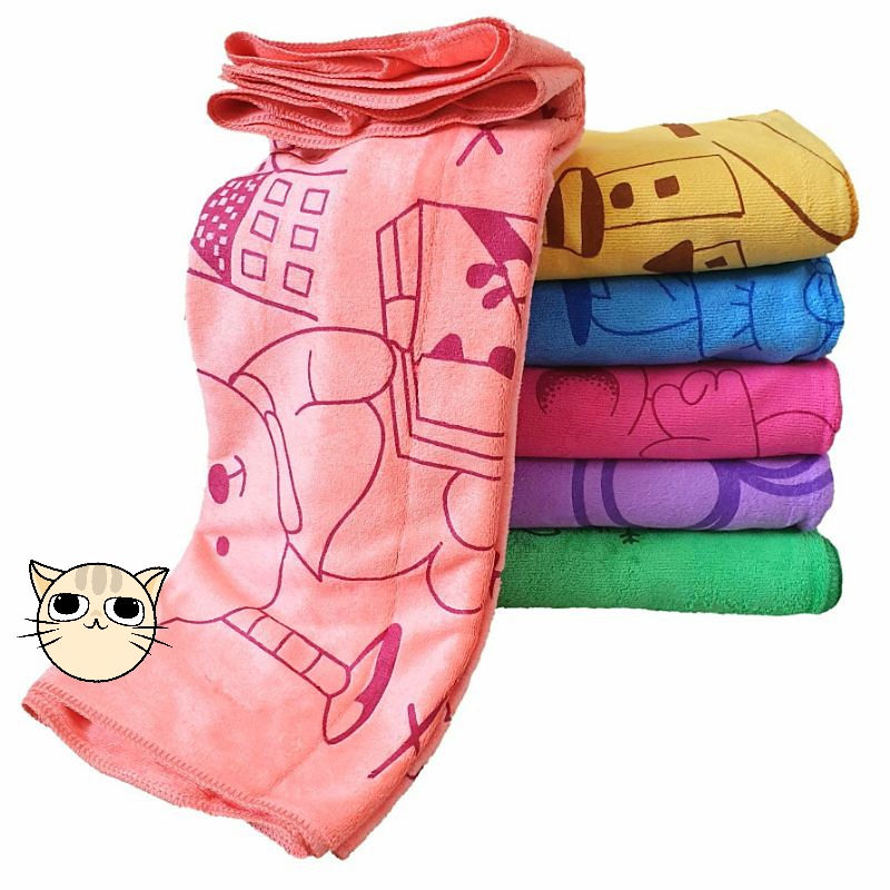 Hnduk Mandi Bayi Microfiber Ukuran 100x50 Cm - Handuk mandi Motif Karakter