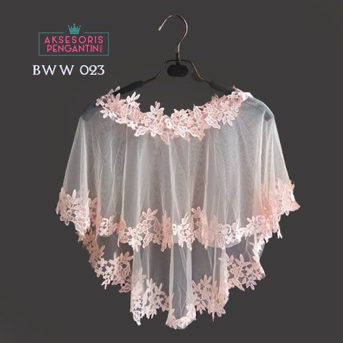 [BISA COD] PAKAIAN PESTA WANITA BROKAT KOREA BOLERO PENGANTIN LACE PEACH BWW023