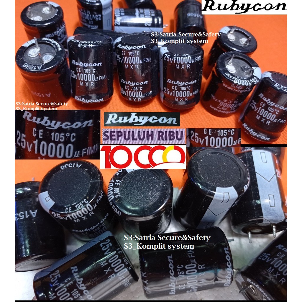 Rubycon elko 10000uf 25v 10ribu 10rb elco 10000 uf 10.000uf 10.000 25 v 10.000/25 v