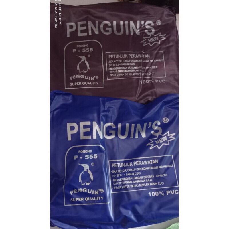 Jas Hujan Ponco Penguins P 555 Size XXL (Flexible size) 100 PVC HARGA Murah RINGAN DIGUANAKAN