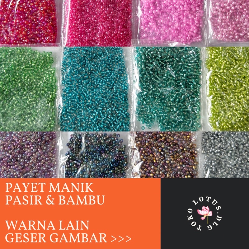 Payet pasir &amp; bambu pendek mote manik (10gr)