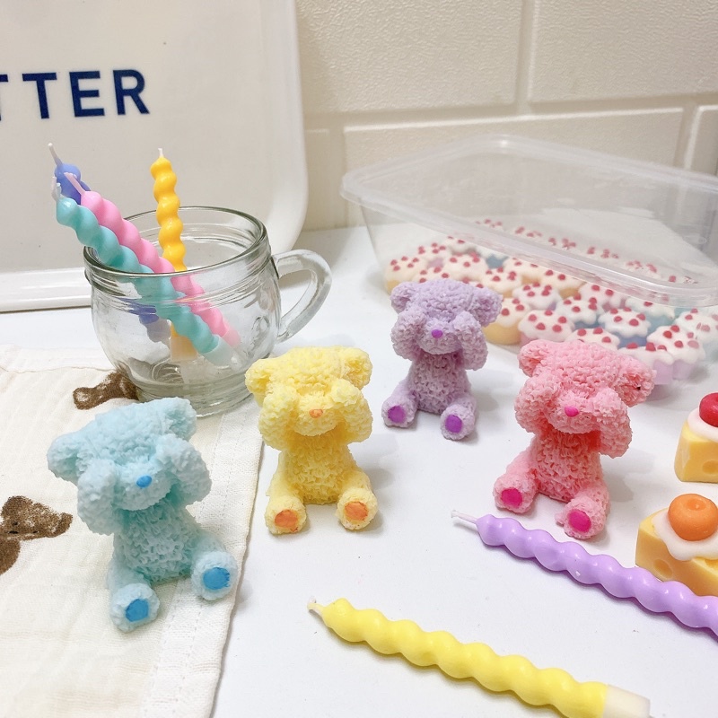 Teddy Candle // Mini Candle No Wick // Korean Candle // Custom Candle