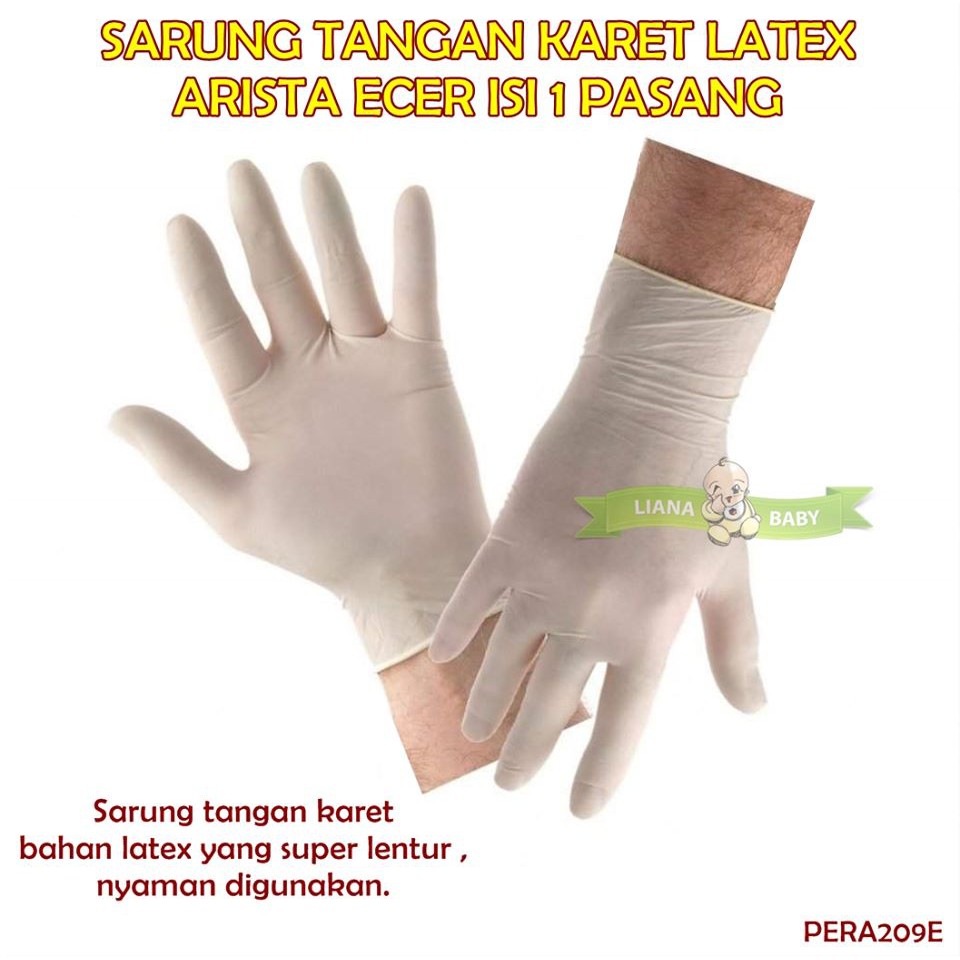 PERA209E SARUNG TANGAN KARET LATEX ARISTA ECER ISI 1 PASANG