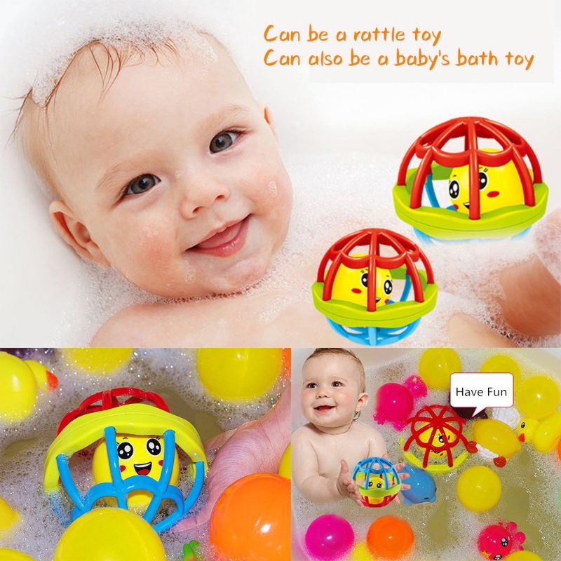 Mainan Edukasi/ Teether Rattle Ball Premium, Elastis, Aman untuk Bayi