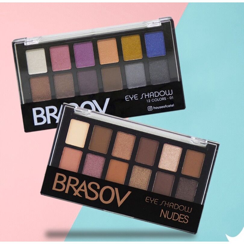 Brasov Eye Shadow Palet 12 Warna Nude Shimer