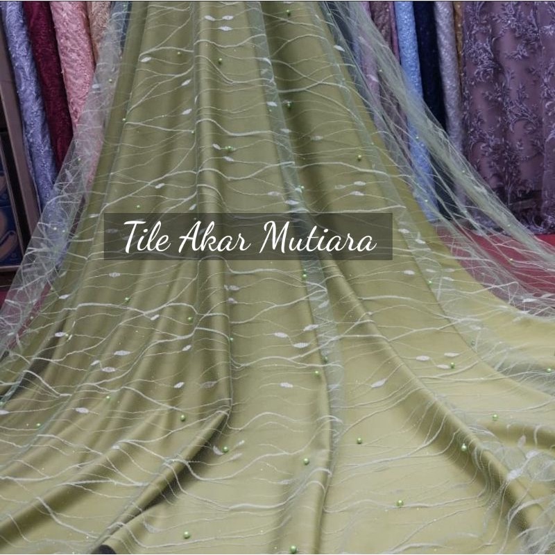 ( PROMO ) TILE AKAR MUTIARA / Bahan gaun pesta