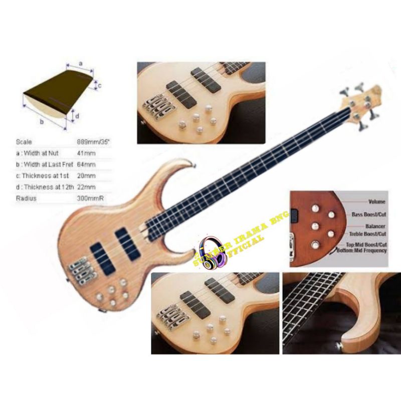 BASS IBANEZ BTB550MP NTF NATURAL FLAT 4 STRING