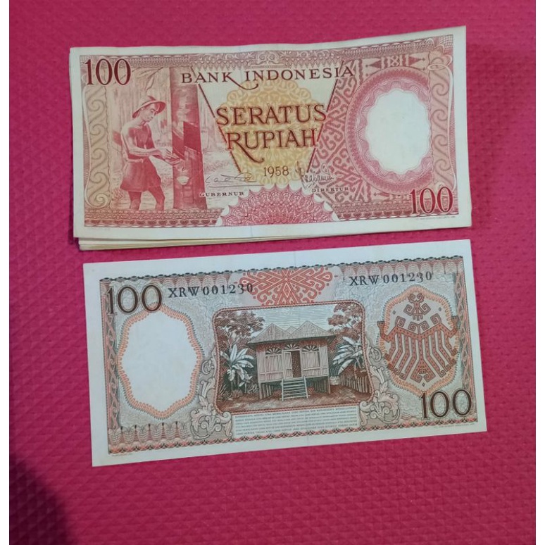 Uang Kertas Kuno 100 Rupiah Tahun 1958