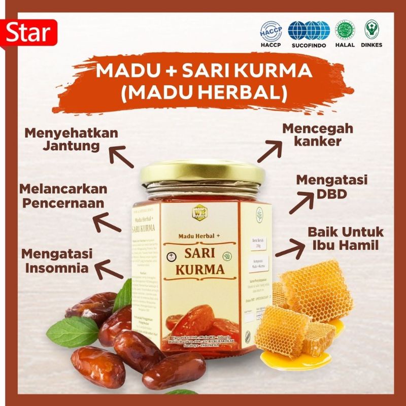 

Madu Kurma/Madu Herbal-Garansi Murni & Asli 100%-Wild Bee-Kemasan Try kit