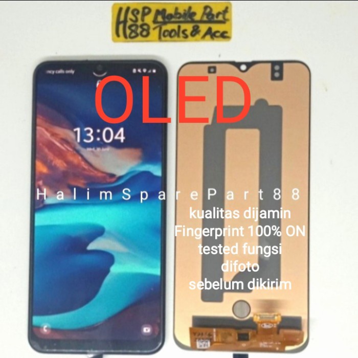 TERBARU- BISA COD LCD TOUCHSCREEN SAMSUNG A50 /A50S OLED FINGERPRINT ON ORIGINAL - Hitam