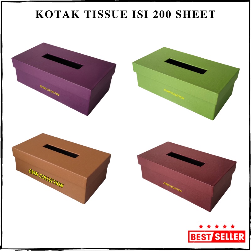 Kotak Tisu Kulit SIntetis Isi 200 Sheet Tempat Tissue Premium Murah