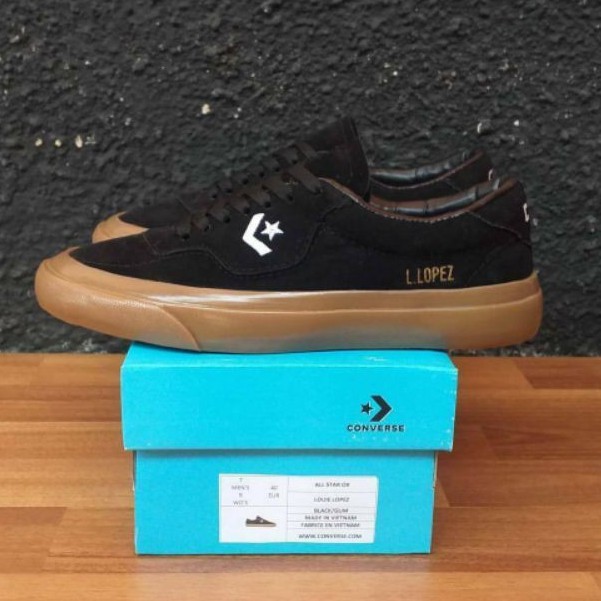 CONVERSE LOUI LOPEZ PRO ARMY 100% BNIB IMPORT MADE IN VIETNAM SEPATU PRIA BEST SELLER BISA BAYAR DI TEMPAT (COD)-BLACK GUM